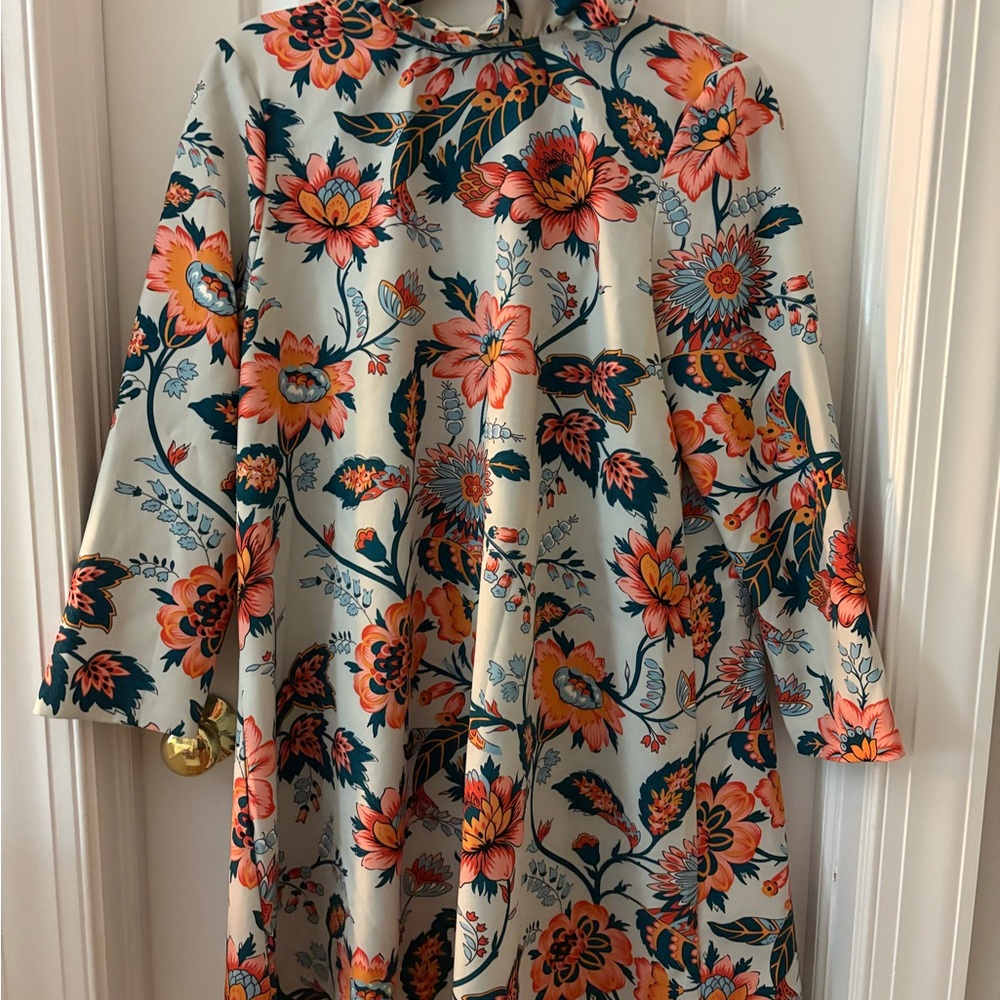 Tuckernuck Floral Dress - Orange and Blue